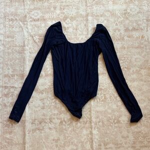 Aerie Navy Long Sleeve Bodysuit